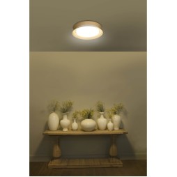 Plafón Tender blanco y madera Faro